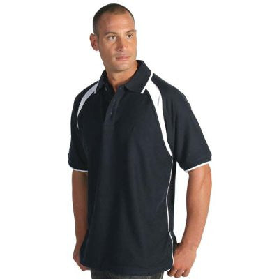 DNC Mens Poly/Cotton Contrast Raglan Panel Polo (5243)