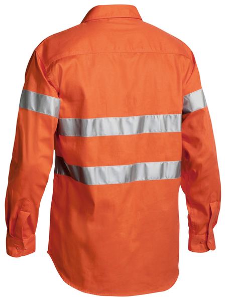 Bisley Hi Vis Drill L/S Shirt 3M Reflective Tape-(BT6482)