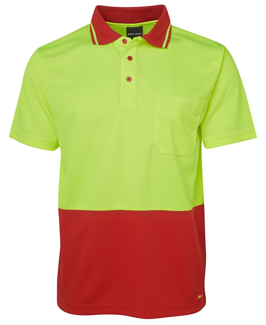 JB's Adults Hi Vis  Non Cuff Traditional Polo 2nd Color (6HVNC)