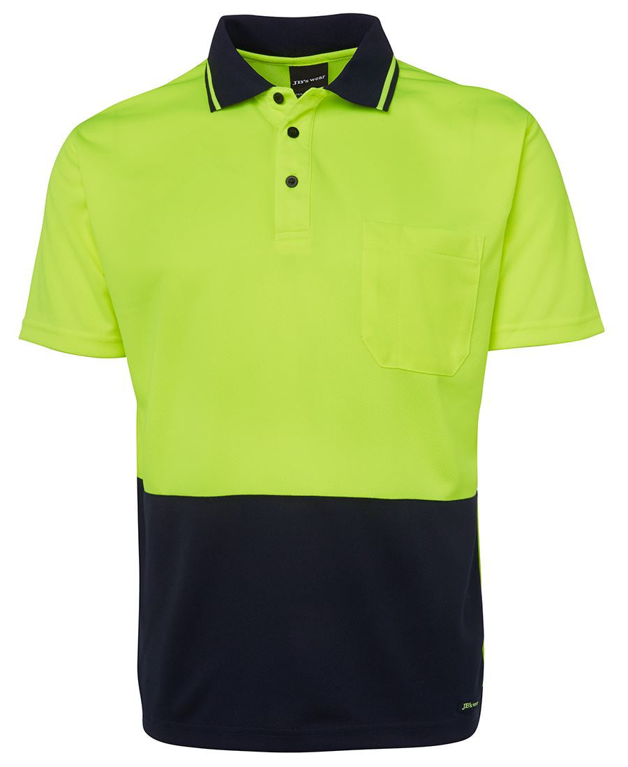 JB's Adults Hi Vis  Non Cuff Traditional Polo 2nd Color (6HVNC)