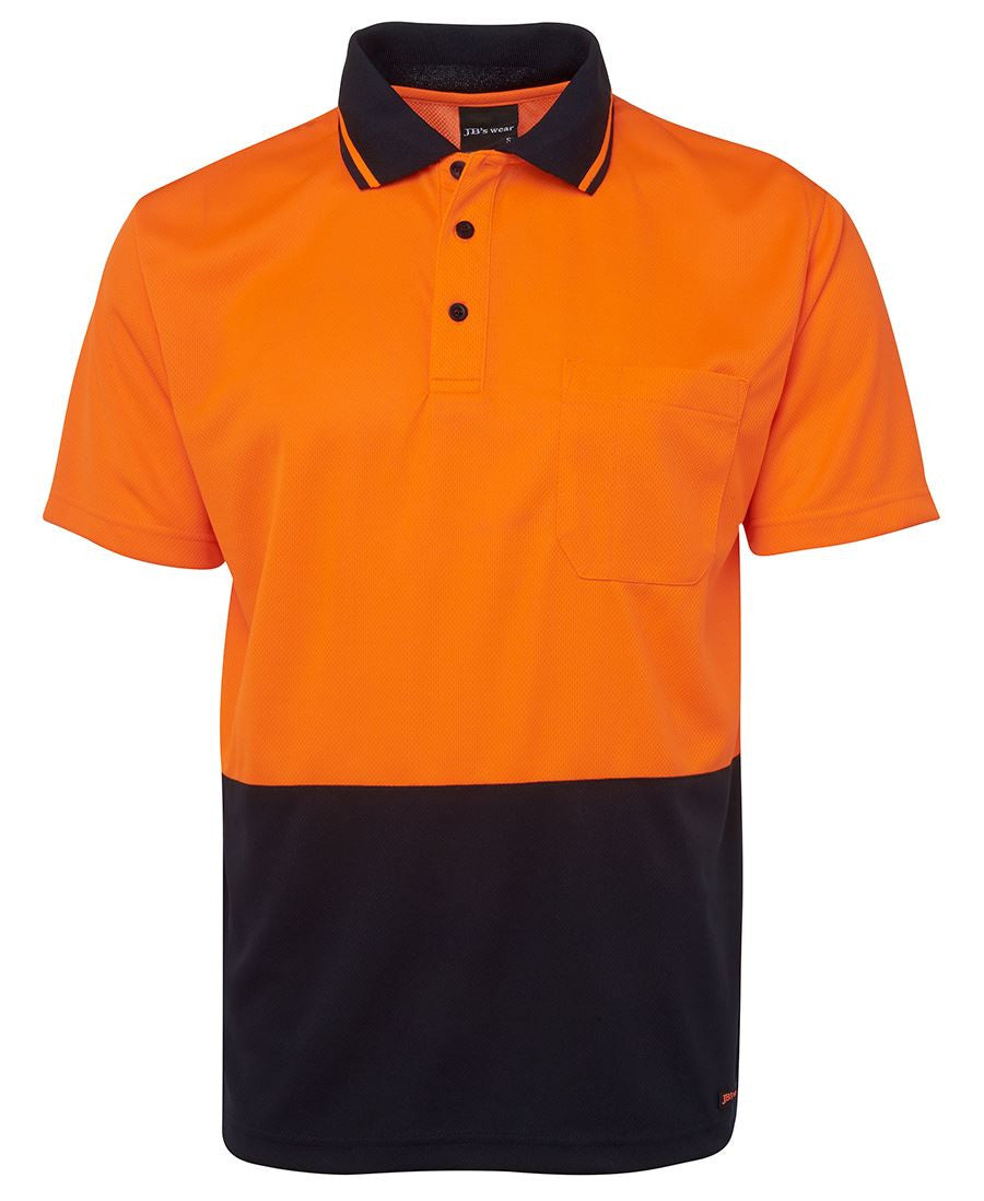 JB's Adults Hi Vis  Non Cuff Traditional Polo 2nd Color (6HVNC)