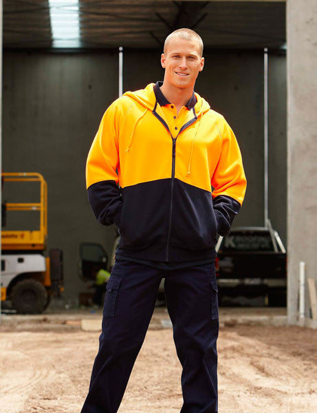 Jb's Hi Vis Hi Vis Full Zip Fleecy Hoodie - Adults (6HVH)