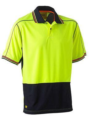 Bisley Two Tone Hi Vis Polyester Mesh Short Sleeve Polo Shirt (BK1219)