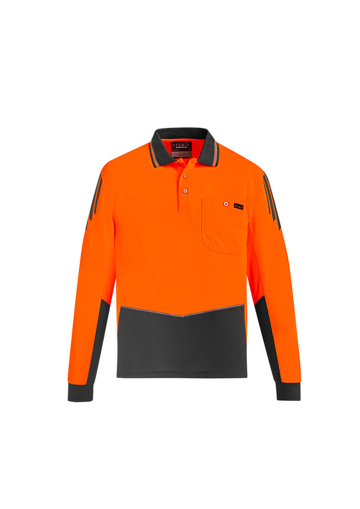 Syzmik Mens Hi Vis Flux L/S Polo (ZH310)