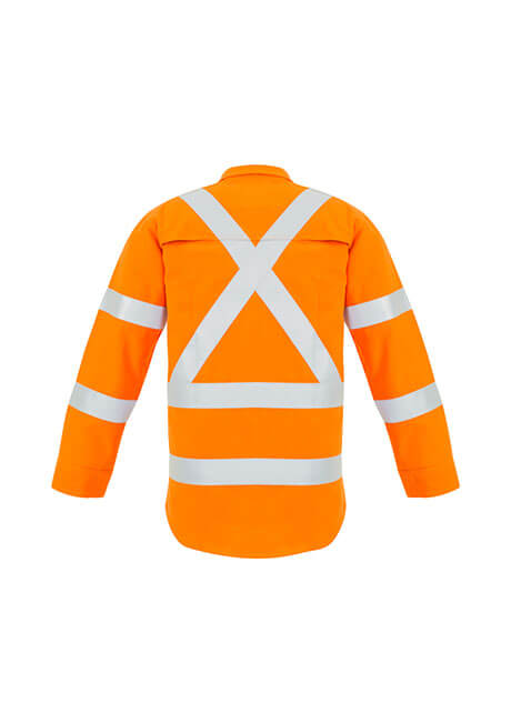 Syzmik Mens Red Flame Hi Vis X Back Shirt (ZW137)