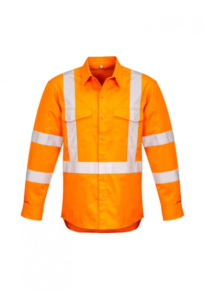 Syzmik Mens Hi Vis X Back Taped L/S Shirt (ZW690)