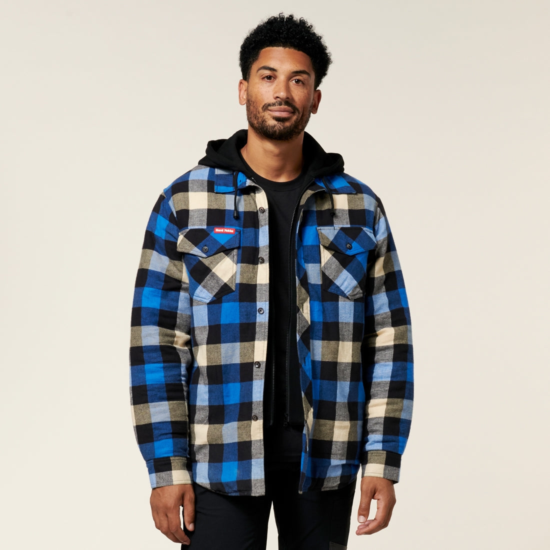 Hard Yakka Quilted Flannel Hooded Shacket (Y06690)