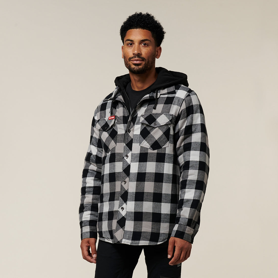 Hard Yakka Quilted Flannel Hooded Shacket (Y06690)