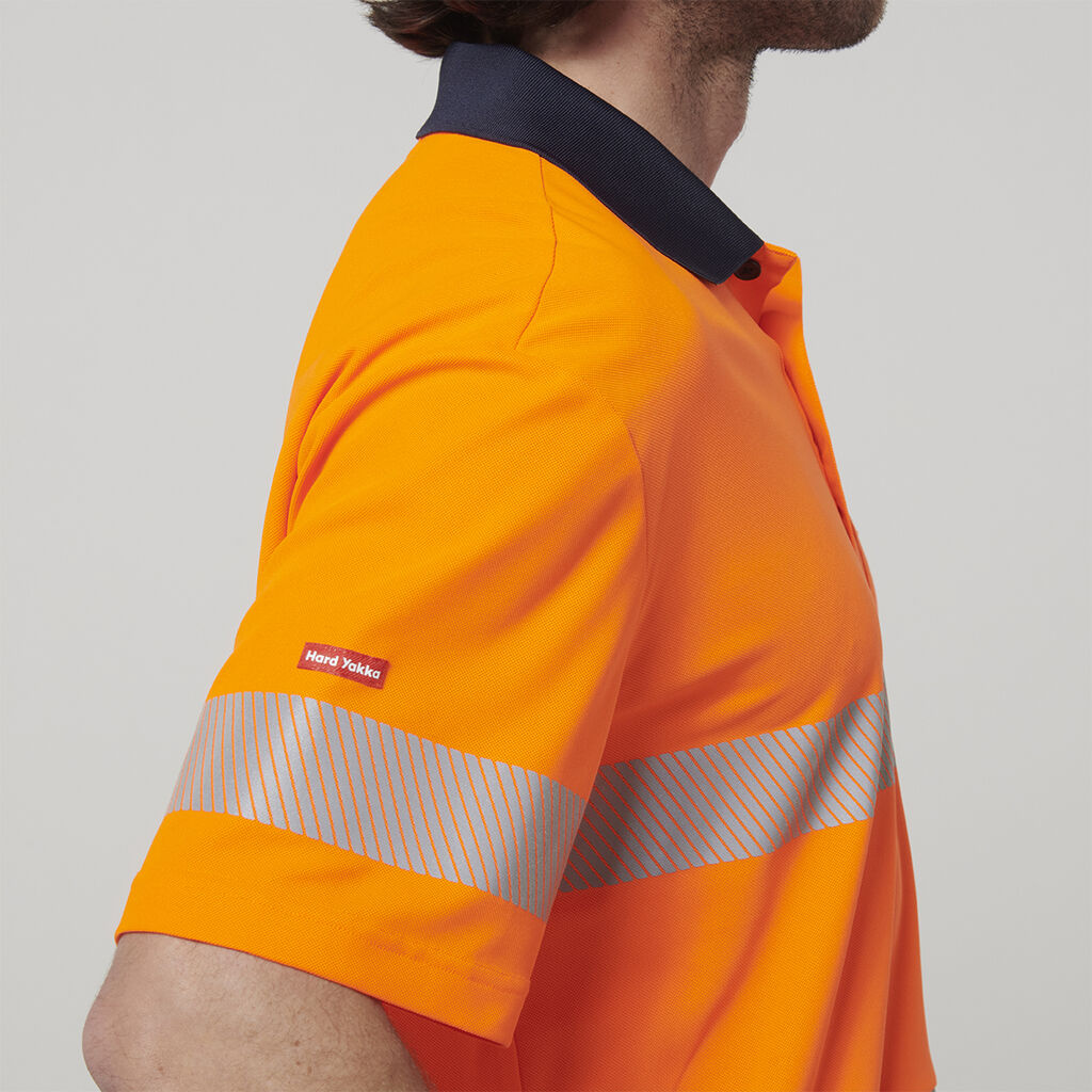 Hard Yakka Men's Short Sleeve Hi Vis Taped Polo (Y19618)